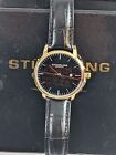 Stuhrling Original Men's Watch Stainless Steel Genuine Leather Strap with Box