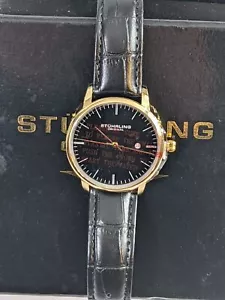 Orologio Uomo Stuhrling Originale Acciaio Inox Cinturino in Vera Pelle con Scatola - Foto 1 di 8