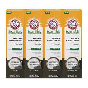 ARM & HAMMER Essentials Fluoride-Free Toothpaste Whiten + Activated Charcoal-4 P - Picture 1 of 10