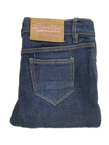 Superdry Womens Denim Blue Jeans Skinny Leg Dark Wash 28W 31L  - Picture 1 of 9