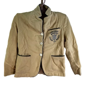 VTG Centenary College For Women NJ 1971 Wool Blazer SZ S Tan Robert Rollins Tag - Picture 1 of 10