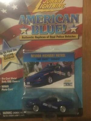 die cast 1/64 scale johnny lightning american blue nhp car and photo card - Image 1 of 3