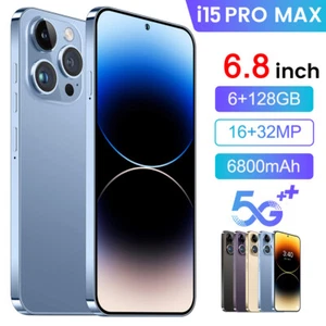NEW i15 Pro Max 5G Unlocked Smartphone Android14 128GB Dual SIM Cheap Cell Phone - Picture 1 of 32
