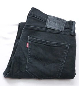 Levis 512 Slim Tapered Jeans mens size W33 L32 M Medium black Zip Fly STRETCH - Picture 1 of 9