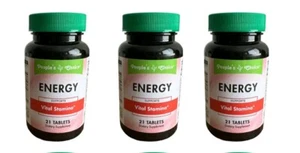 3X Bottles People’s Choice Energy Guarana Green Tea Ginseng stamina 63 Capsules - Picture 1 of 6