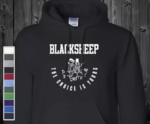 Sudadera con capucha negra oveja Queens NY vieja escuela hip hop rap dúo S-5XL - Imagen 1 de 12