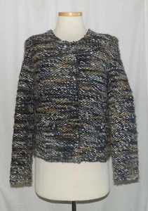 IRO Molly Jacket Boucle Tweed Knit Collarless Hidden Snap Placket Multicolor 42 - Picture 1 of 6