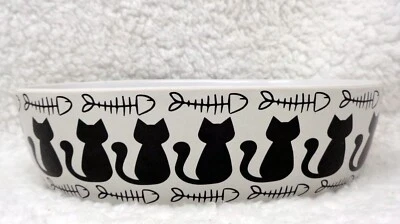 Plato ovalado de cerámica blanca PETRAGEO para gato Foto 1 de 3