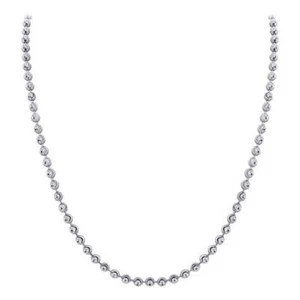 Collar de cadena italiano chapado en rodio de plata de ley 925 diseño luna - Imagen 1 de 9