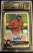 Yordan Alvarez 2018 Bowman Chrome 1st Bowman Refractor Auto /499 #CPA-YA BGS 9.5