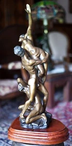 "Escultura de colección desnuda femenina masculina bronce fundido en caliente secuestro sabina mujeres 27""H" - Imagen 1 de 12