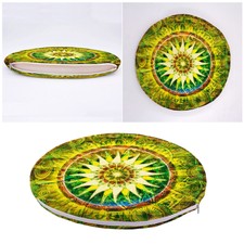 1PC Cushion Round Mandala Pattern Green 3D Digital Printed Decorative Pad
