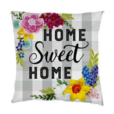 Home Sweet Home Plaid Interchangeable Pillow Cover 18 x 18 - Image 1 of 3