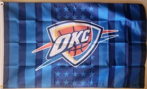 Oklahoma City Thunder Stars And Stripes NBA Basketball Flag 3x5 Ft Grommets - Picture 1 of 3