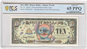 $10 2005 D Disney Dollar Stitch/Disneyland Resort graduación profesional 65PPQ - Imagen 1 de 2
