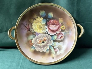 Vintage Noritake Hand Painted Flower Pedestal Bowl - Japan - Picture 1 of 8