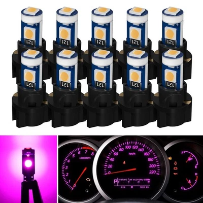 10X Luces LED de panel de instrumentos rosa T5 74 3030-SMD con enchufe giratorio Foto 1 de 4