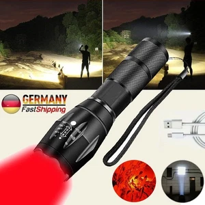 LED Rote Taschenlampe Taschenlampe Taschenlampe Weiß Licht Und Rotlicht Zoomable - Bild 1 von 9