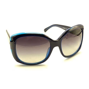 Chanel 5183 1218/3C Blue Oversized Wrap Sunglasses Black Lens 59-18 135 Italy - Picture 1 of 12