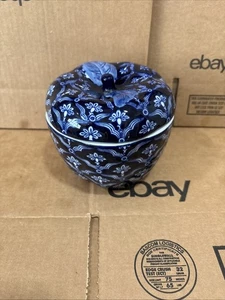 Vintage Bombay Company blau & weiß Keramik Apfel und Deckel - Bild 1 von 9