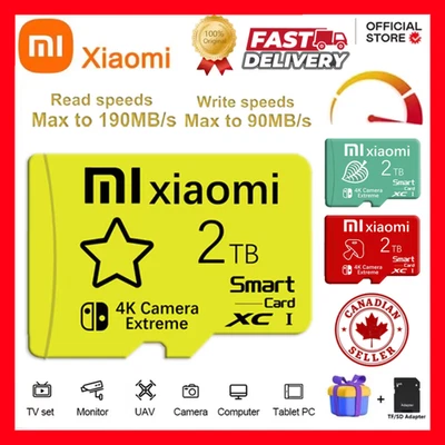 2TB 1TB 512GB 256GB SD Memory Card Class10 SD TF Card Phone Drone PC Mac Laptop - Image 1 of 4