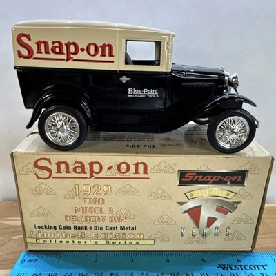 Snap On 1929 Ford Model A Delivery Van Scale 1:25 Die Cast Metal Locking Bank - Image 1 of 4