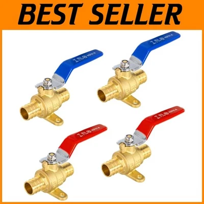 Paquete de 4 válvulas de bola de latón Pex de 3/4 pulgadas Foto 1 de 4