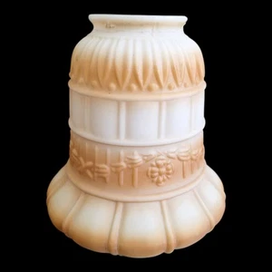 Vintage Milk Glass Pendant Lamp Shade - 2 1/4" Fitter White And Brown - Picture 1 of 6
