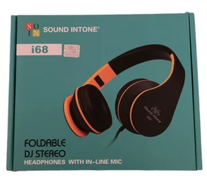 i68 Sound Intone Foldable DJ Stereo Headphones 3.5mm w/In-line Mic, Collapsible - Picture 1 of 5