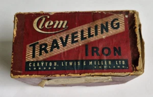 RARE OLD VINTAGE 1950'S CLAYTON LEWIS MILLER LTD CLEM TRAVEL IRON BOXED 10cm - Picture 1 of 11
