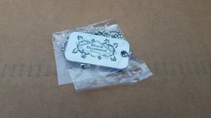 Collar de metal con cuerdas de guitarra de diamante negro etiqueta de perro música SWAG - Imagen 1 de 3