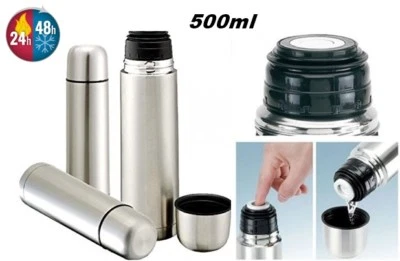 THERMOS BOTTIGLIA DA VIAGGIO TERMICA CALDO/FREDDO IN ACCIAIO INOX 500ml  - Immagine 1 di 4