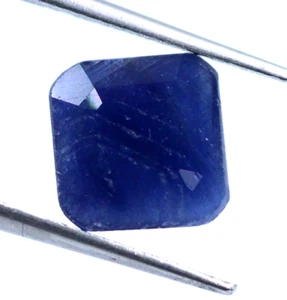 2.81 Ct Certified Natural Blue Sapphire Loose Square 8 MM Madagascar No Heat Gem - Picture 1 of 10