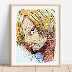 Vinsmoke Sanji Ballpoint Pen Print, One Piece Art Poster - Picture 1 of 3
