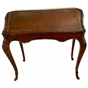 Antique French Bureau Desk 19th Century Extensive Ormolu inlays Original Patina - Picture 1 of 12