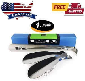 Metal Shoe Horn Professional Heavy Duty Stainless Set Two 7" Short, One 12" Long - Picture 1 of 10