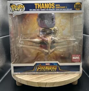 FUNKO POP MARVEL AVENGERS EXCLUSIVE THANOS WITH SANCTUARY 2 #303 VINYL - Picture 1 of 7