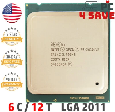 Intel Xeon E5-2630L V2 SR1AZ 2.40GHz Six Core 15MB LGA 2011 Server Processor 60W - Image 1 of 2