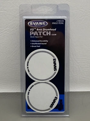 Evans EQ басовый барабан головка нашивка Beater удара подушечка прозрачный новый 2 упаковки - Изображение 1 из 2