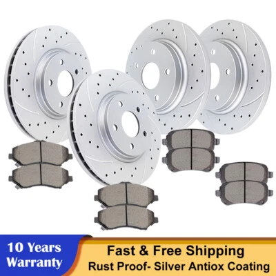 Front and Rear Drilled Rotors Brake Pads for Dodge Journey Grand Caravan Routan - Image 1 of 4