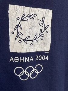 Vintage y2k 2004 Aohna Olympics Official L Souvenir T Shirt Size XL Blue - Picture 1 of 7