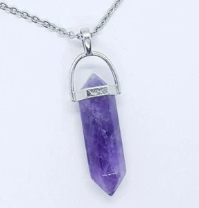 Amethyst Necklace Quartz Pendant Crystal Gemstone Healing Stone High Quality UK - Picture 1 of 12