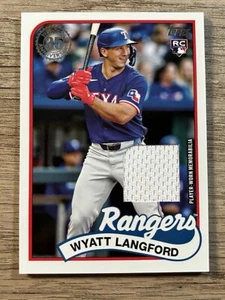 2024 Topps Update WYATT LANGFORD 1989 TOPPS Relic Rangers RC 89RU-WL - Picture 1 of 2