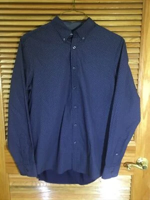 Camisa de vestir Michael Kors para hombre talla grande azul marino manga larga abotonada CM1-397 Foto 1 de 4