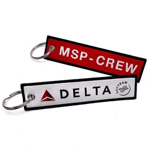 Delta Airlines CREW MSP Woven Keyring - Picture 1 of 1