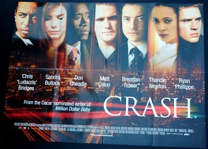 Sandra Bullock & Matt Dillon in 2005 CRASH Original QUAD CINEMA FILM POSTER - Imagen 1 de 8