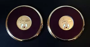 Masonic Shriner Coaster Set of Two with Die Struck Medallion Insert - Great Gift - Picture 1 of 2