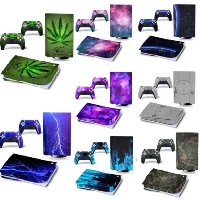 New Protective Vinyl Skin Decal Sticker Wraps For PS5 Console& 2 Gamepads (Disc) - Image 1 of 4