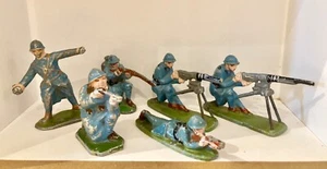 Quiralu WW1 French Machine Gunners Infantry Soldiers in Horizon Blue Uniform x 6 - Picture 1 of 7