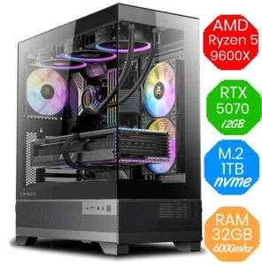 Gaming PC AMD Ryzen 5 9600X - RTX 5070 12GB - M.2 1TB - 32GB DDR5 - Liquido - Foto 1 di 3